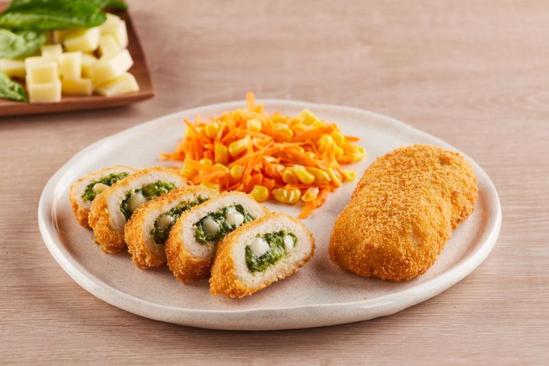 Rolls de Pollo Relleno con Espinaca y Queso