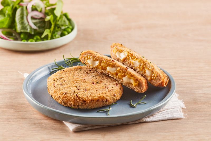 Milanesas de Soja Rellenas con Calabaza y Queso
