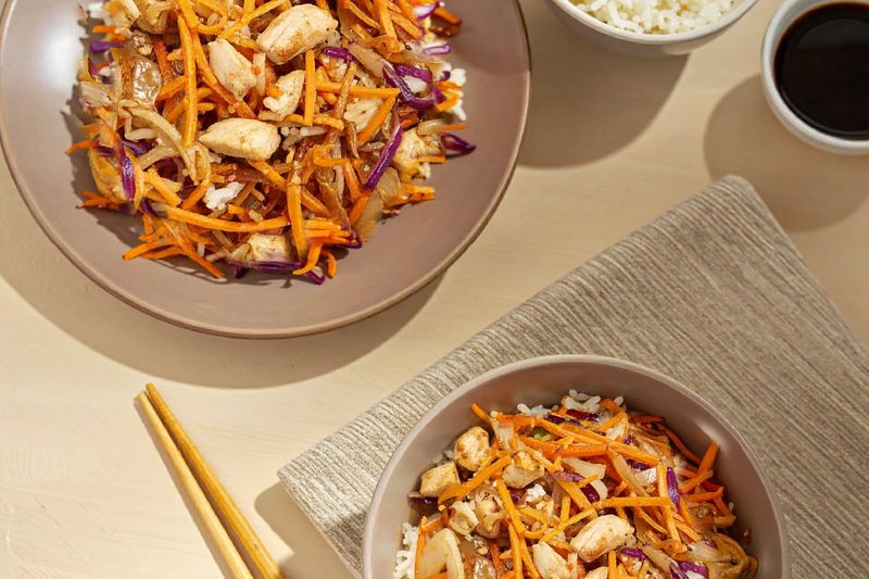 Wok de Vegetales, Arroz y Pollo