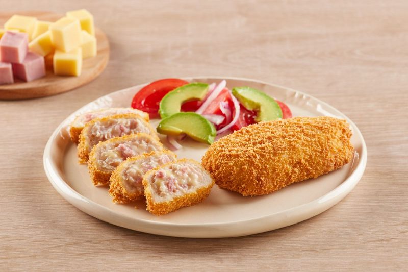 Rolls de Pollo Relleno con Jamón y Queso