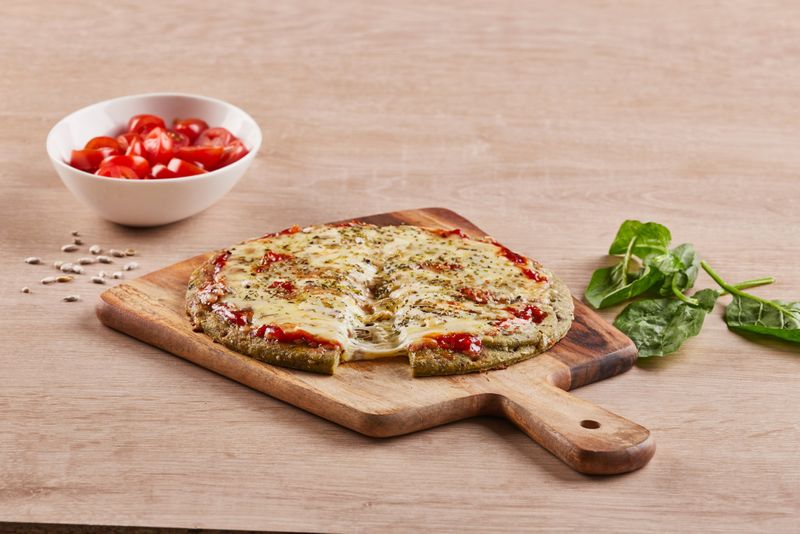 Pizzeta Integral de Espinaca con Semillas