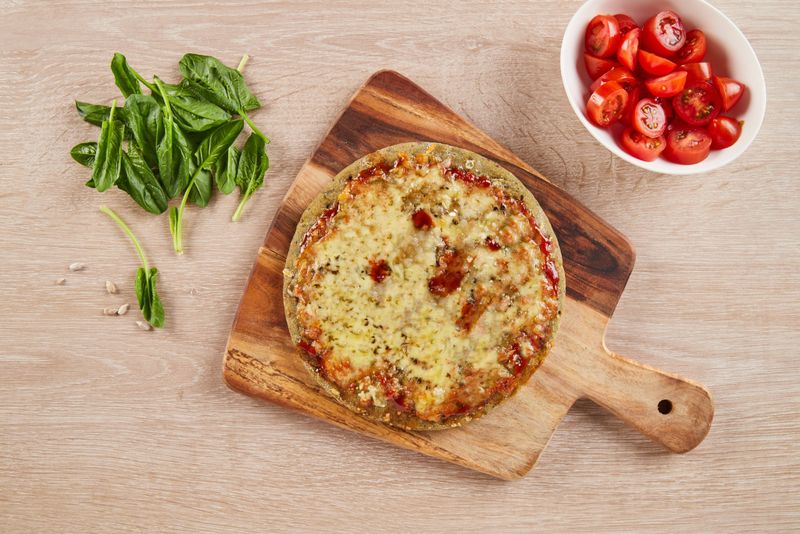 Pizzeta Integral de Espinaca con Semillas