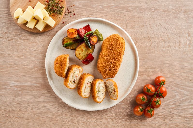Rolls de pollo relleno con Provolone