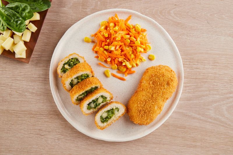 Rolls de Pollo Relleno con Espinaca y Queso